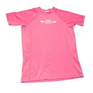 Maui Built Pink Short Sleeve Rash‎ Guard Swim Shirt